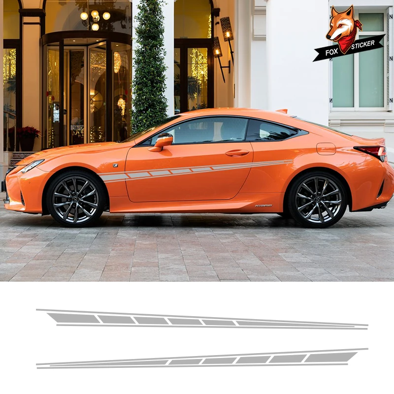 2 шт. виниловые боковые полосы юбка графическая наклейка для автомобиля