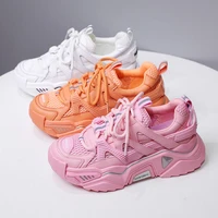 internet hot dad shoes womens 2021 new summer super popular orange all match mesh small breathable sneakers ins fashion