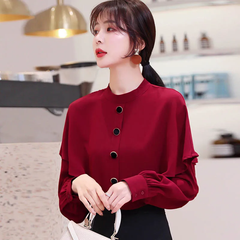 Женские блузки и топы размера плюс белая офисная рубашка OL с длинным рукавом