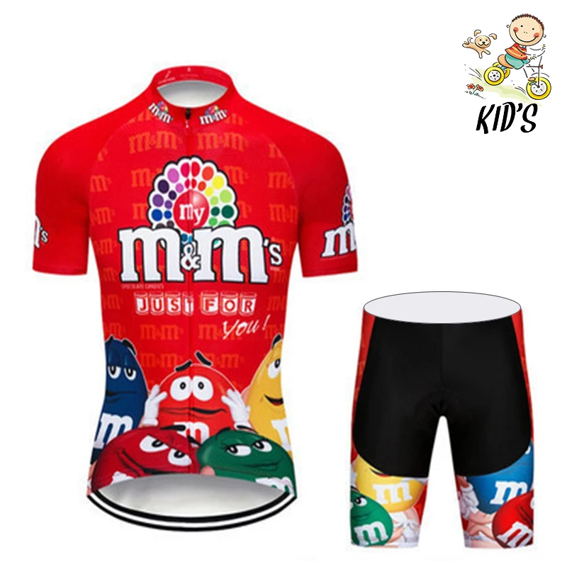 

2021 Kids Cartoon Cycling Jersey Set Boys Short Sleeve Summer Cycling Clothing MTB Ropa Ciclismo Girls Bicycle Wear Sports Suit