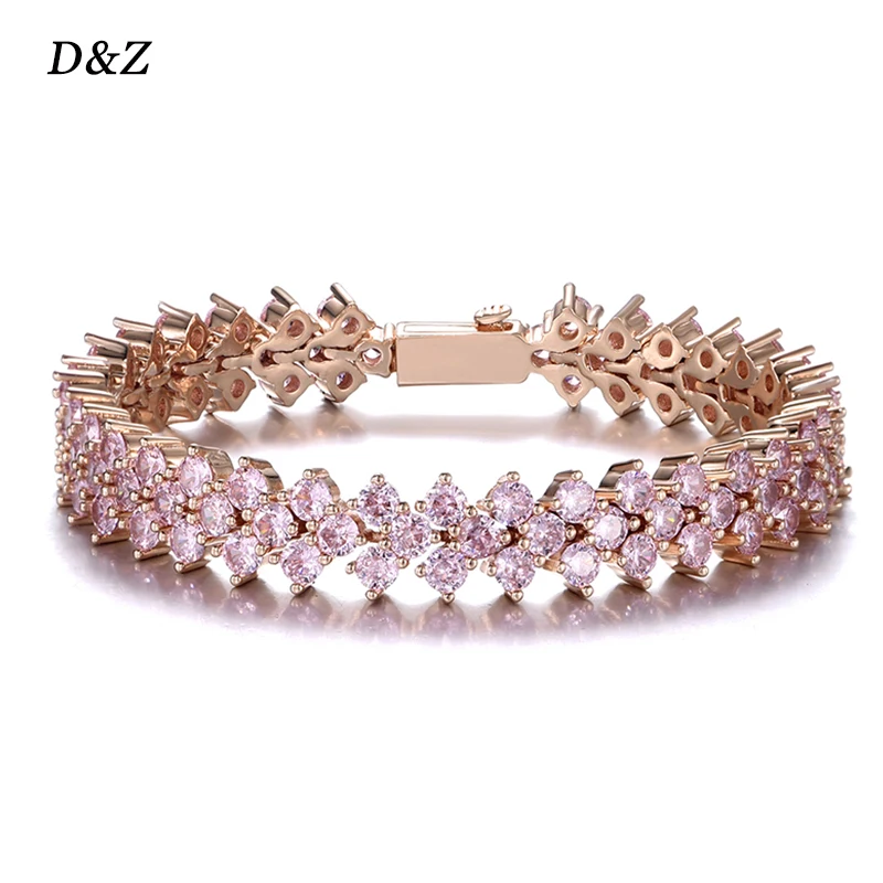 

Теннисный Браслет D & Z мужской, теннисное Ювелирное Украшение в стиле хип-хоп, 10 мм, 3 ряда, сверкающие теннисные браслеты с цирконием ААА, зол...