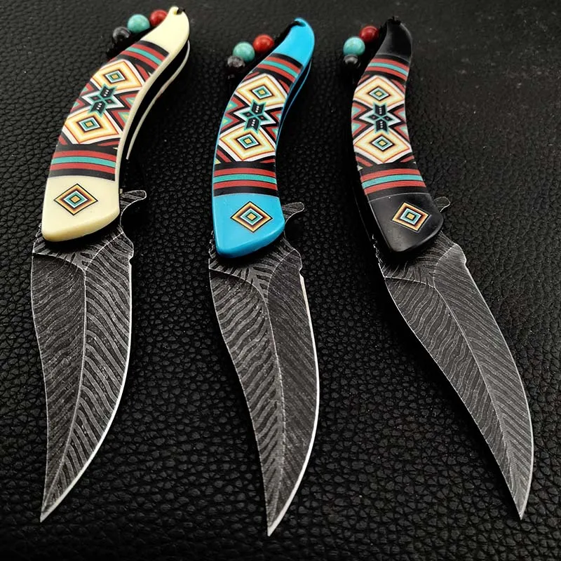 Индейский нож со складным лезвием коллекция ножей для американской охоты