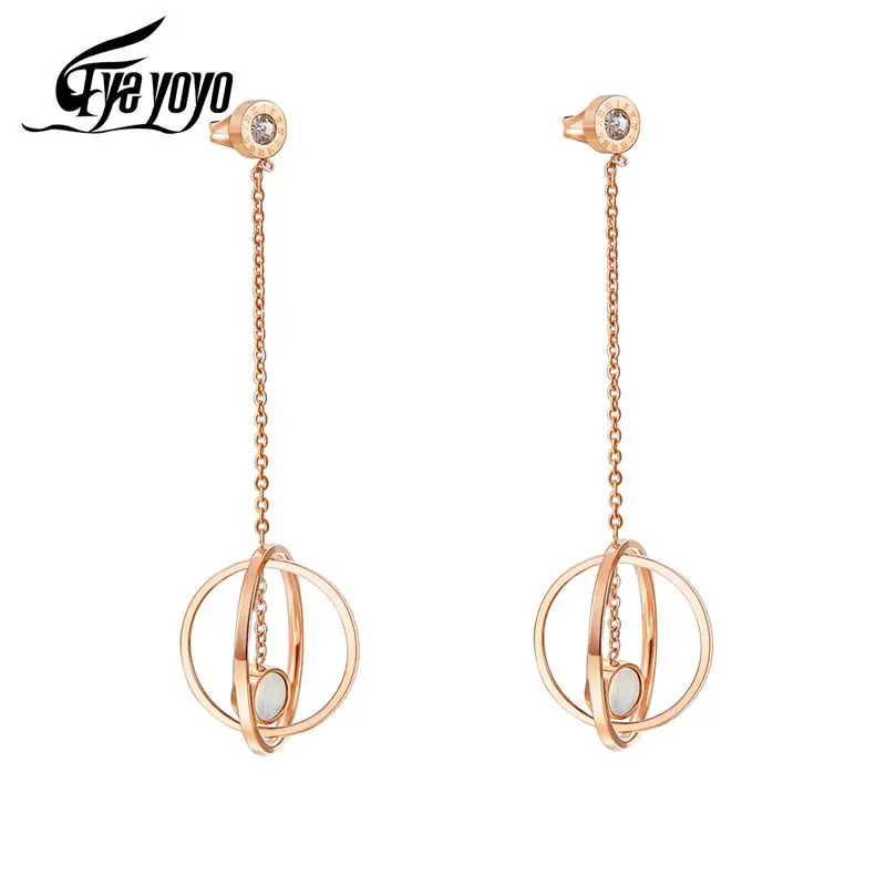 Женские серьги гвоздики EyeYoYo в Корейском стиле длинные с римскими