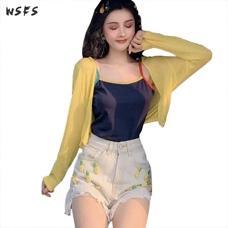 Комплект из 3 предметов Летние повседневные синие женские пальто с тонкими