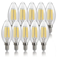 tianfan 10 pack led bulbs candle light bulb c35 4w 6w 110v 220v e12 e14 edison screw base 2700k warm white