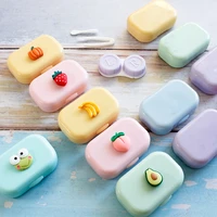 contact lens case with mirror for girl women colored contact lenses box eyes contact lens container eyewear accessories