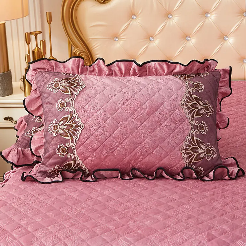 2 шт. тисненый бархатный стеганый вышитый кружевной чехол для подушки домашний
