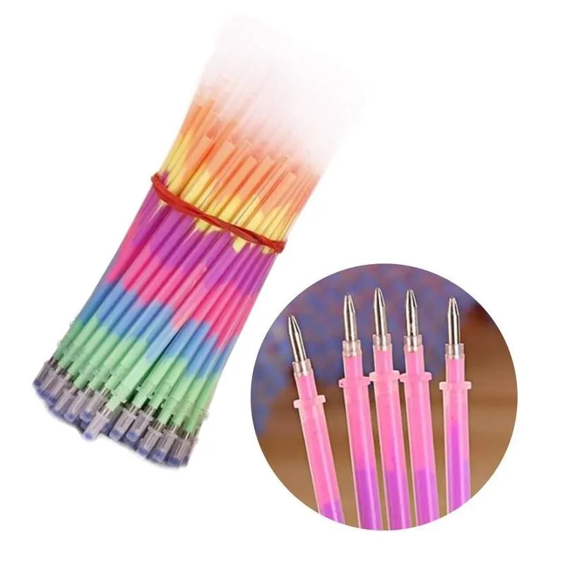 10 шт./лот разноцветные радужные заправляемые маркеры Гелевые Ручки Шариковая