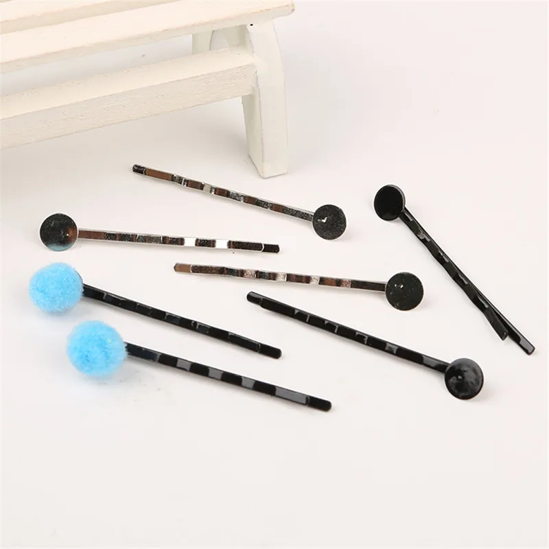 Заколки для волос черные плоские металлические густых или тонких 20 шт. |