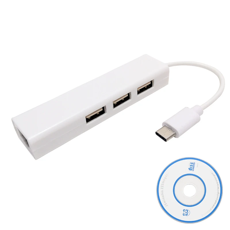 USB Type C на 3 порта s USB2.0 Hub с портом RJ45 Ethernet LAN Стандартный OTG адаптер для Apple Air pro Mobile