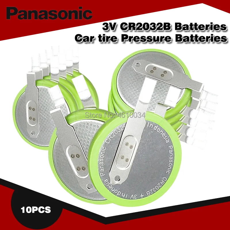 

10PCS Panasonic button battery CR2032 toe board tire pressure detector sensor CR2032B 3V electronics