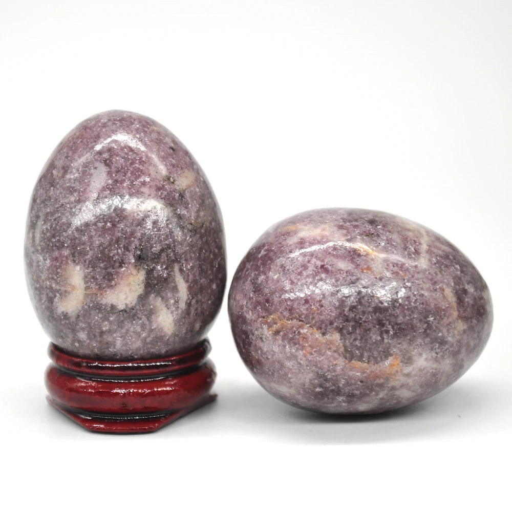 

34x44mm Lilac Lepidolite Egg Shaped Stone Healing Natural Crystal Massage Minerale Gemstone Spiritual Decor Collection