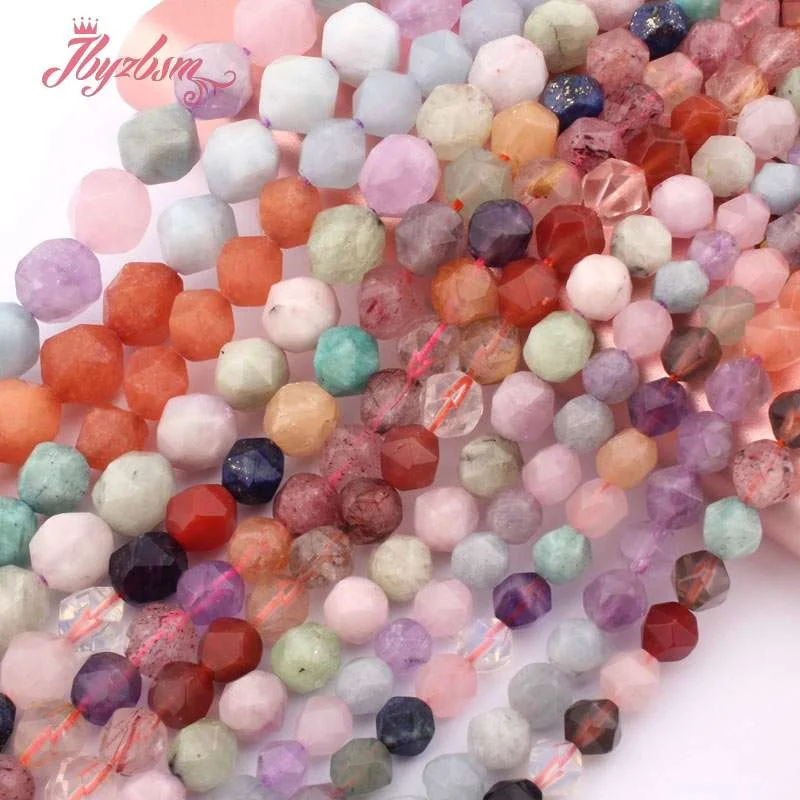 

6mm 8mm 10mm Faceted Crystal Quartzs Rutilated Stone Spacer Loose Beads Strand 15"For DIY Jewelry Making,Wholesale Free Shipping
