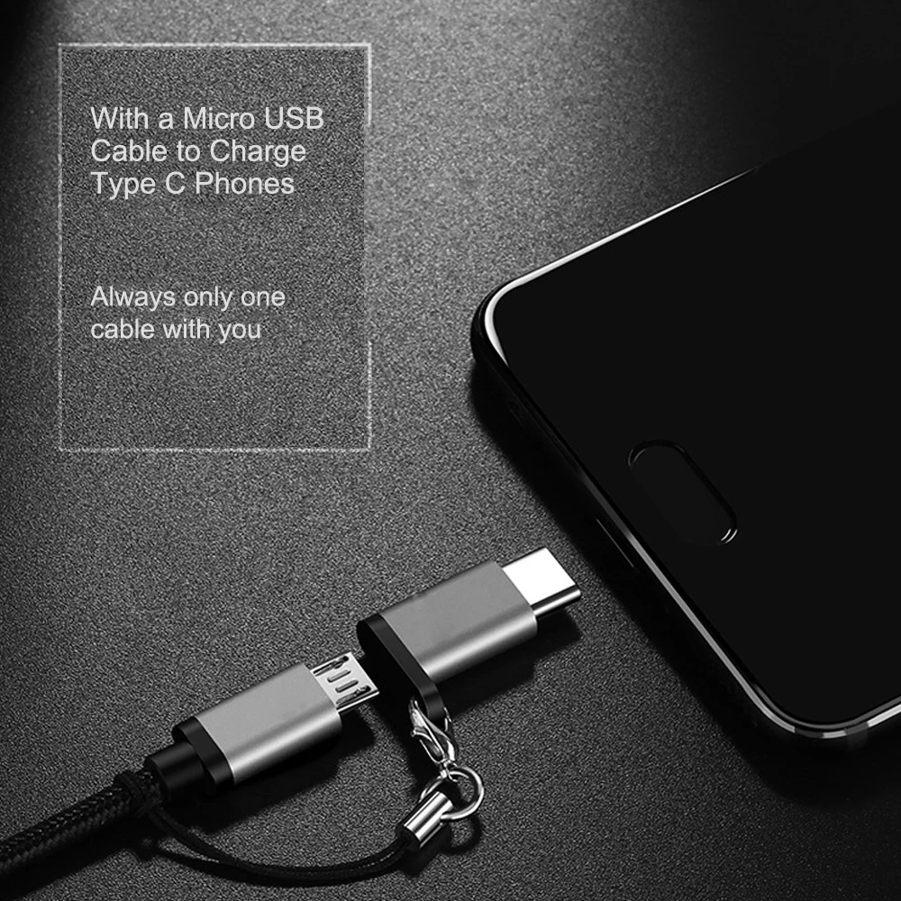Адаптер PUJIMAX с Micro USB на Type C корпус из сплава разъем для Android TypeC Huawei Xiaomi брелоками