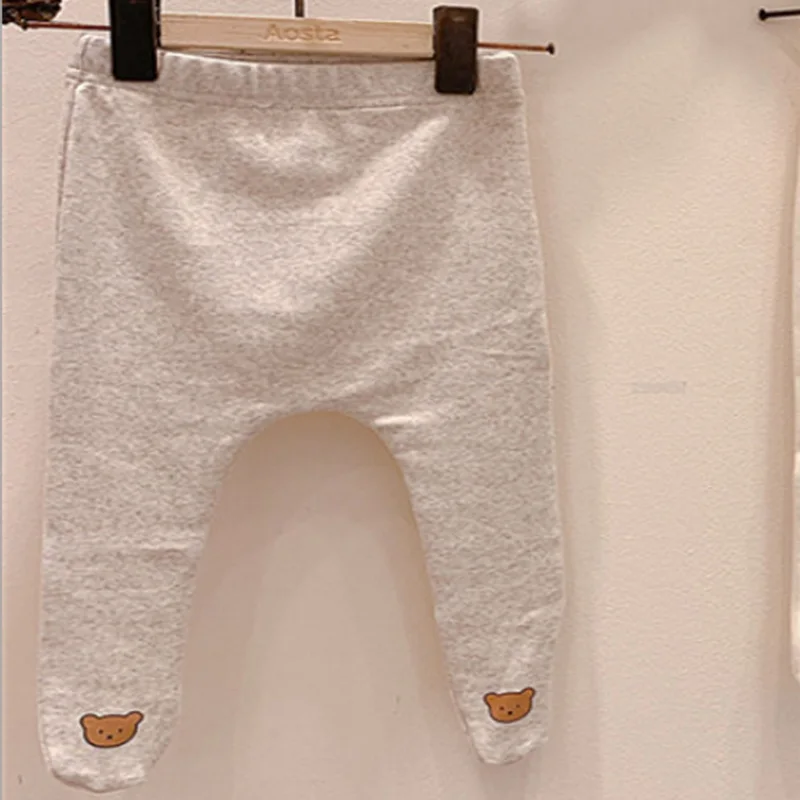 Conjuntos de oto&ntilde;o para beb&eacute;s y ni&ntilde;os de estilo coreano, Body a rayas de oso de manga larga + Pantalones de calcet&iacute;n ajustados, trajes para ni&ntilde;os E402, novedad de 2021-2