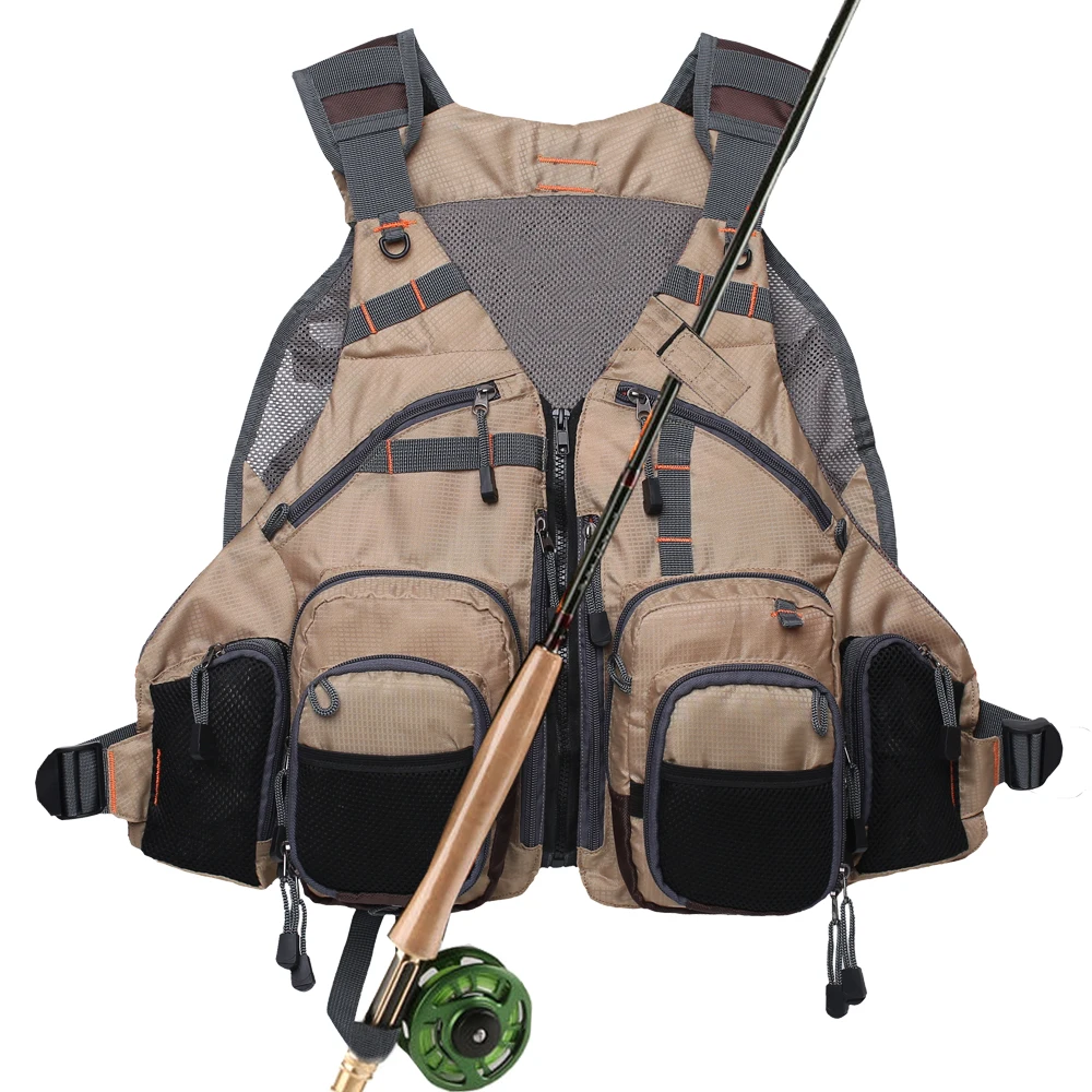 Fly Fishing Vest Pack for Trout Fishing Gear and Equipment Multifunction Breathable Backpack Adjustable Size  for Men and Women