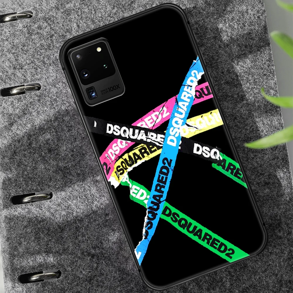 

DSQ2 D2 Fashion Trend brand Phone Case Cover Hull For Samsung Galaxy S 7 8 9 10 e 20 FE edge uitra plus Note 9 10 20 black Funda