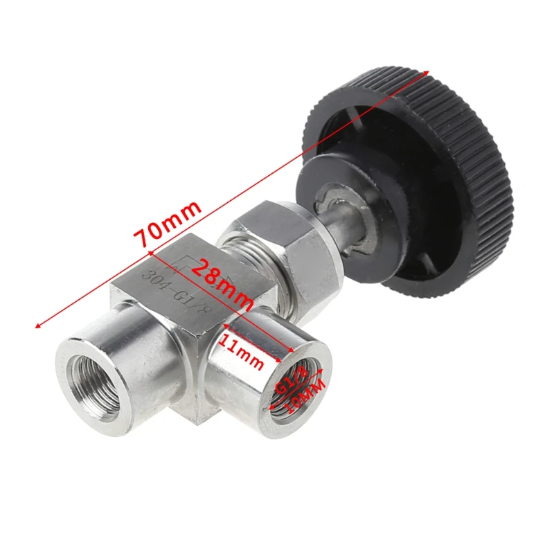 

1/8\" BSP Equal Female Thread 304 Stainless Steel Flow Control Shut Off Needle Valve