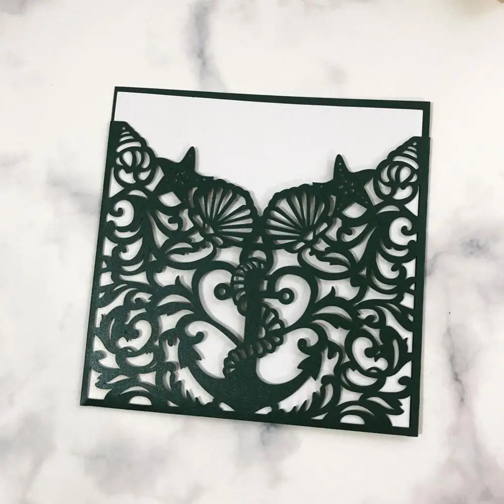 100pcs laser cut Sea Horse Wedding invitation cards Birthday Party place seat name Baby shower party Table decoration | Дом и сад