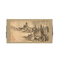 china old paper long scroll painting celebrity calligraphy painting zhao yuans lu yu cooking tea picture