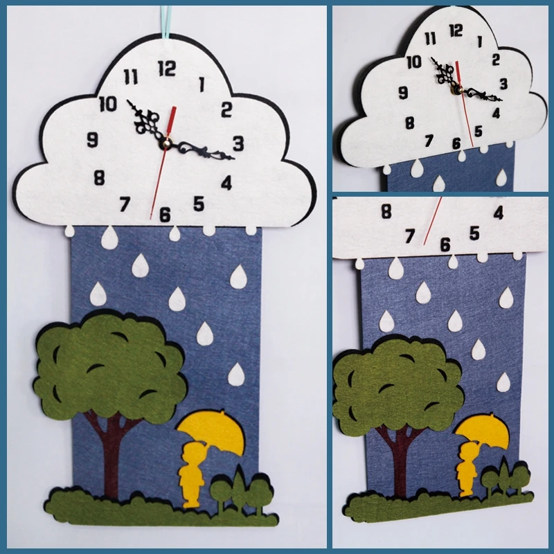 Прекрасная обувь для дождливого дня настенные часы фетровая аппликация комплект