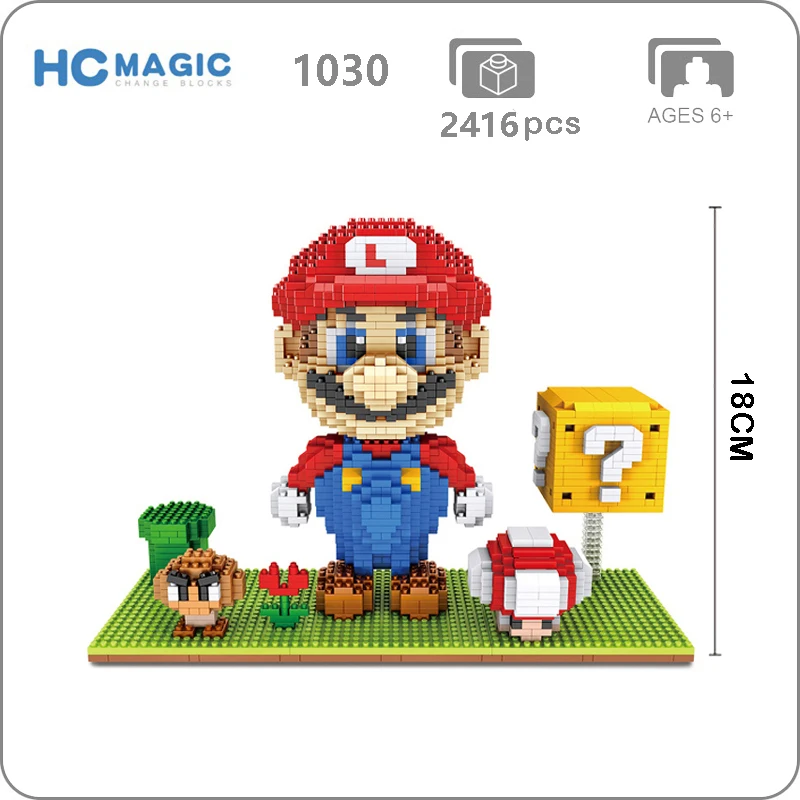 Игра HC 3453 Супер Марио Гумба монета цветок красный 3D модель сделай сам микро алмаз