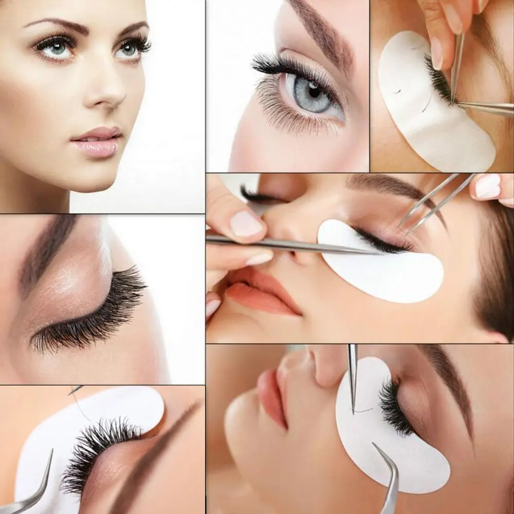 

100 Pairs Eyelash Paper Patches Grafted False Eyelash Extension Hydrating Under Eye Pads Lint free Eye Stickers