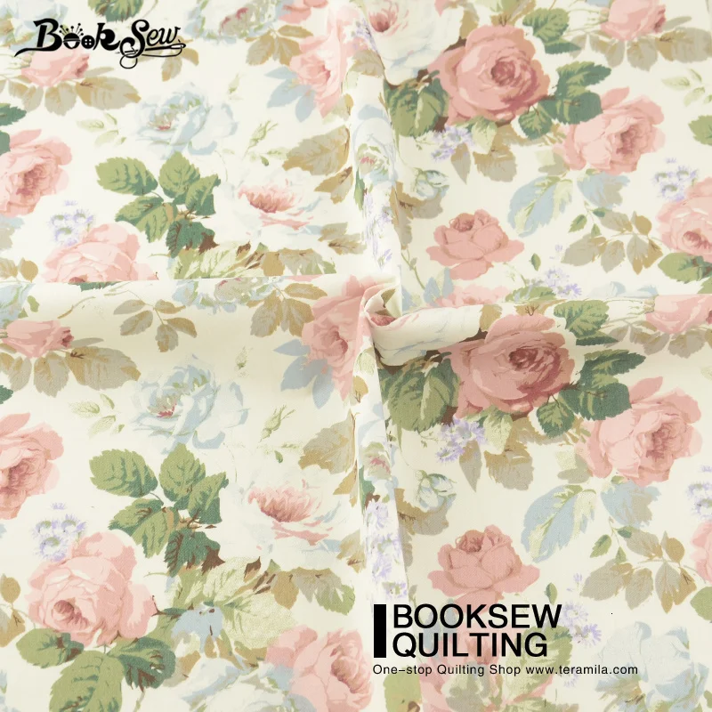 Booksew хлопок саржа белая стеганая ткань цветочный узор DIY Tecidos De лоскутное шитье сеточная ткань Por Metro Algodon