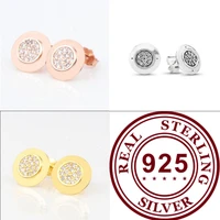 original s925 sterling silver pan earring fashionable multi functional round close set earrings for wedding fashion jewelry