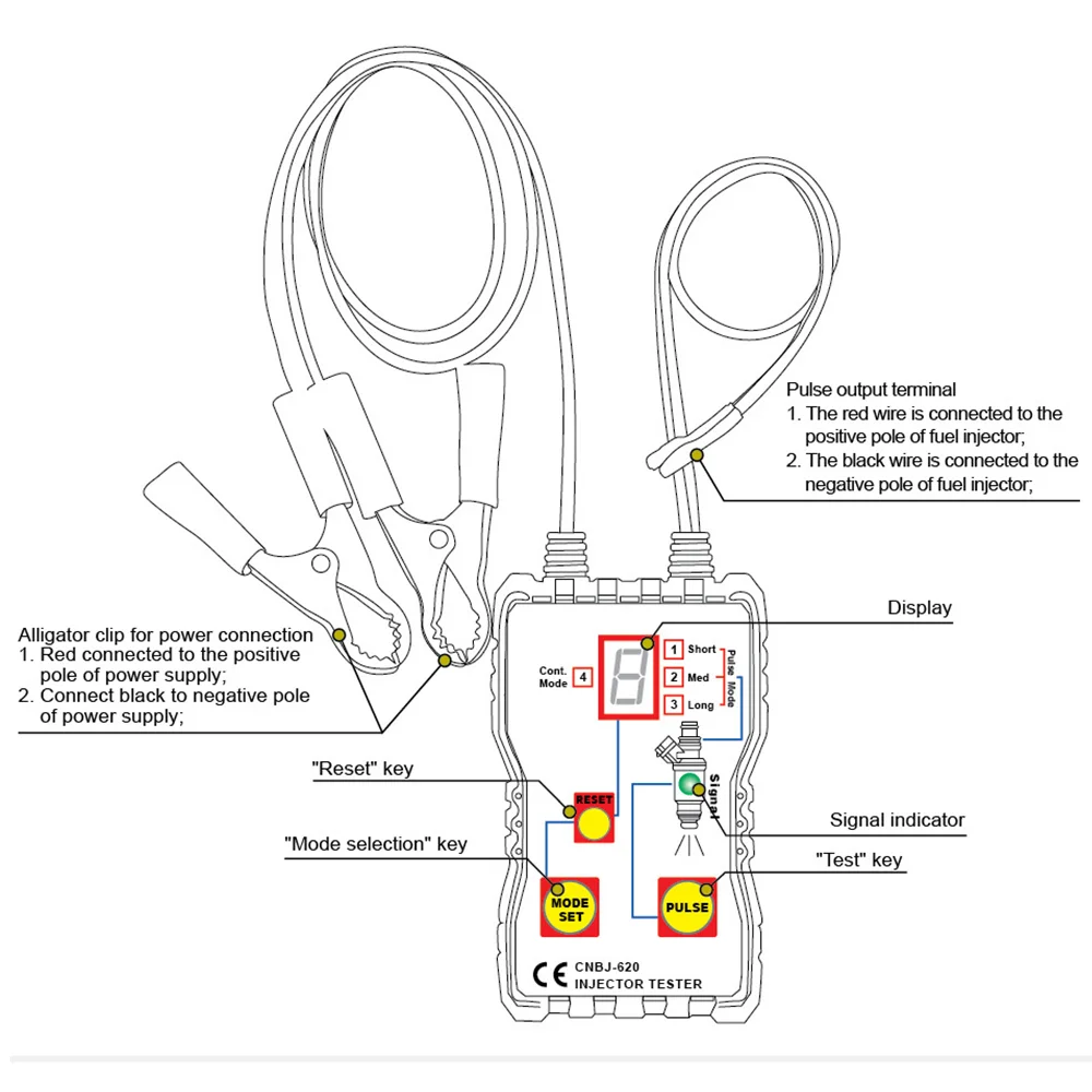 Тестер топливного инжектора инструмент для очистки 4 режима использования 12 В |