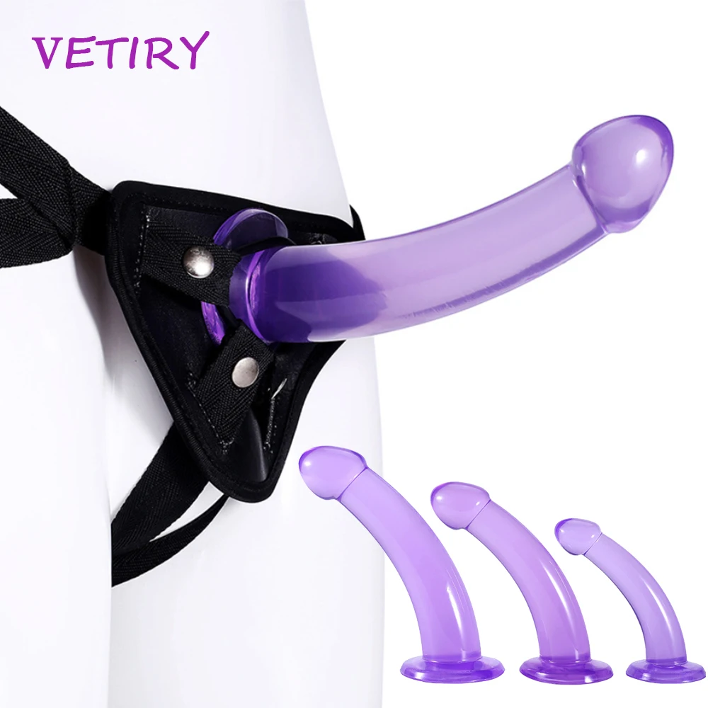 Реалистичный фаллоимитатор регулируемый страпон трусики секс игрушки для