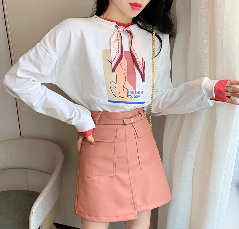 

butterfly collar sweet women tops long sleeve Sweatshirts fashion brand Spring autumn ulzzang print pullovers Women's Clothing