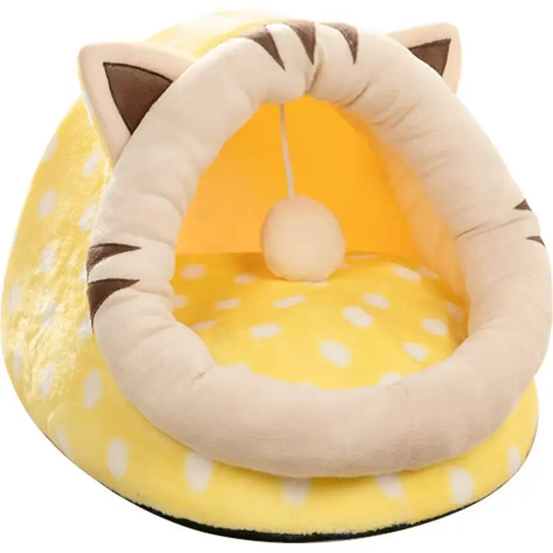 Caseta c&aacute;lida para mascotas, coj&iacute;n para gatitos, casa suave para perros peque&ntilde;os, cueva bolsa para extra&iacute;ble y lavable, cuatro estaciones-4