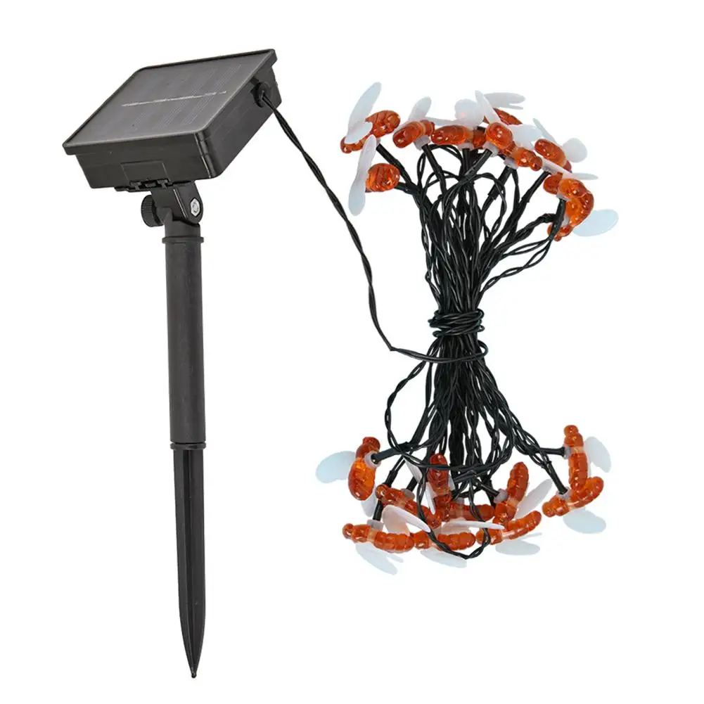 

Bee Shaped LED String Light Cute Honey 20/50leds Holiday Fairy Lamp for Christmas Party Room Garden Solar Led Light Outdoor