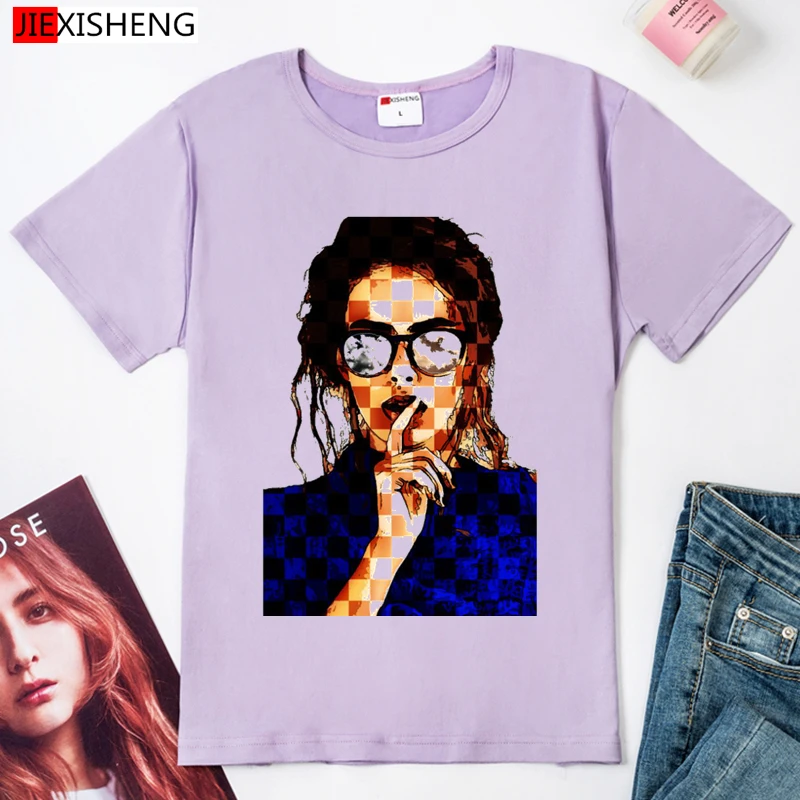 Женская футболка с принтом Mosaic Fashion белая Повседневная коротким рукавом и