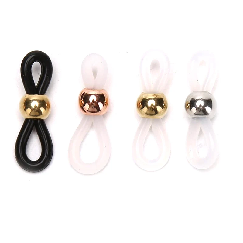

100pcs Glasses Ring Rope Sunglasses Cord Holder Strap Loop Connector CCB Beads Eyeglasses Spectacles Chain Glasses Retainer Ends