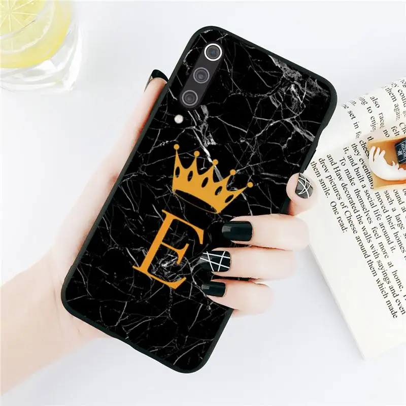 

26 English letters Marble pattern Phone Cases For Xiaomi Redmi note 7 8 9 t k30 max3 9 s 10 pro lite Luxury brand shell