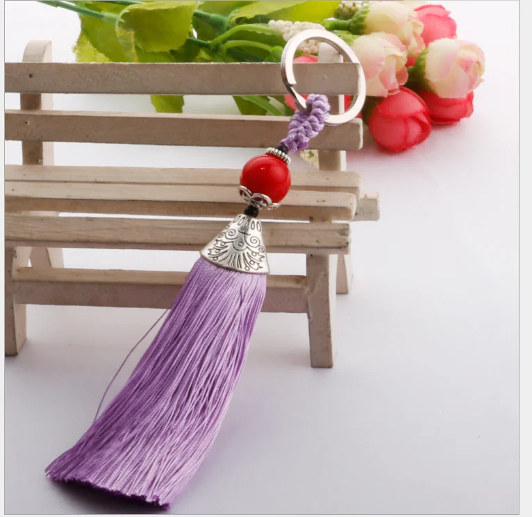 

1pc Creative Candy Color Tassel Keychain Keyring Pendents for Toys Gifts Accessories DIY
