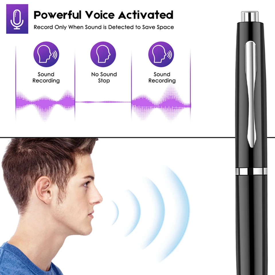 Профессиональный диктофон Pen V82 16G Портативный HD USB Запись HIFI аудио 192 кбит/с