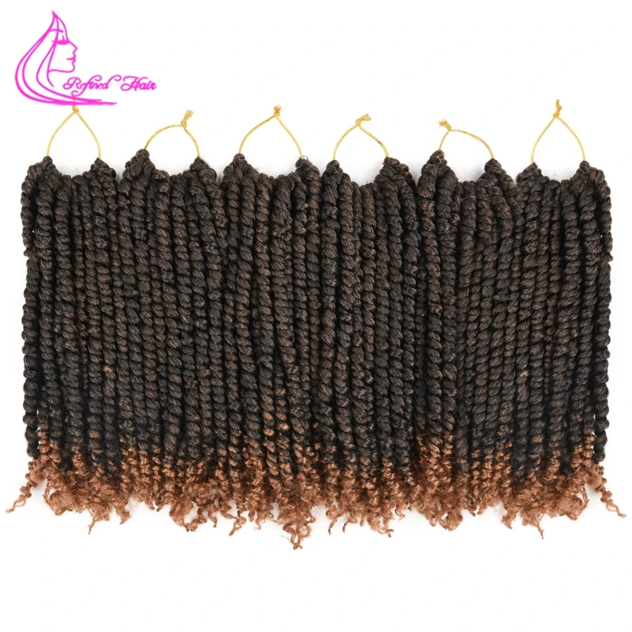 Предварительно скрученные волосы для вязания крючком 12 дюймов косички ручной