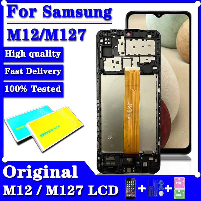 6 5 &quotОригинальный дисплей для Samsung Galaxy M12 M127 ЖК-дисплей сенсорный экран