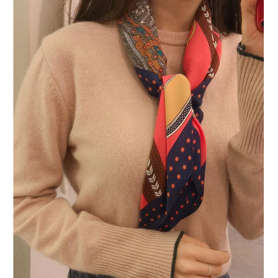 Модный этикет 70*70 см высококачественный шарф для женщин маленькие мягкие