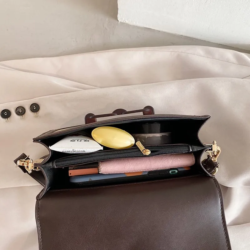 

Classic Crocodile Pattern Women's Messenger Handbag High Quality Leather Over The Shoulder Bags Ladies All-match Small Flap Bag