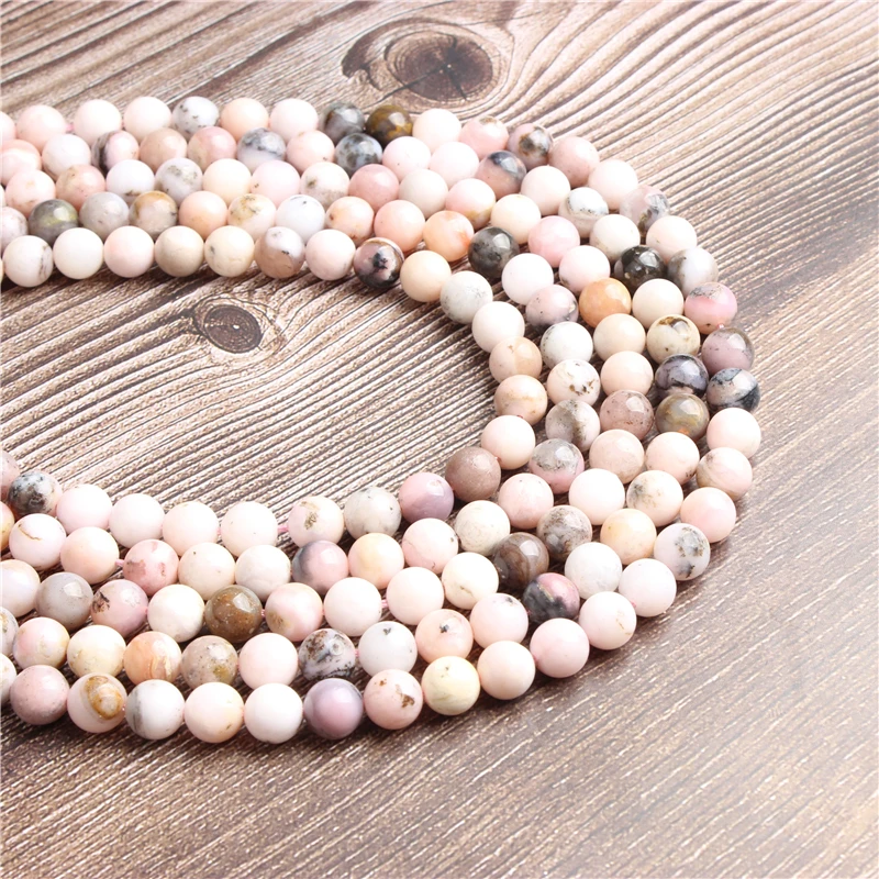Натуральные ювелирные изделия LanLi 6/8/10/12 мм розовые опаловые бусины россыпью