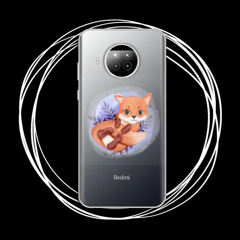 

Fox cute animal Phone Case Transparent for Xiaomi Redmi note 10 t 8 9 pro lite 11