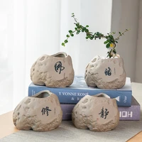 ceramic flower pots multi meat bamboo green soil culture container stone zen imitation stone pot clay pot