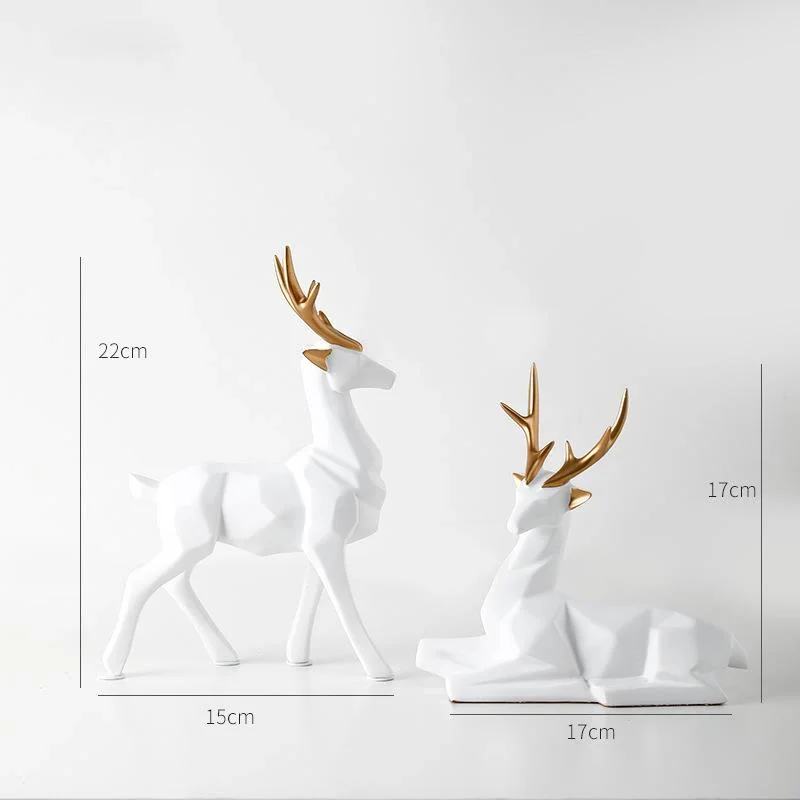 Deer Statue Head Resin Sculpture Nordic Home Decor Scandinavian Decoration Deers Figurines home decoration statute | Дом и сад