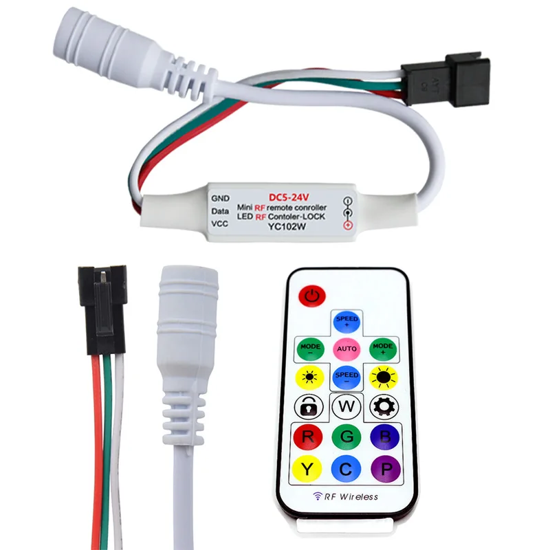 Контроллер LED Pixel RGB RF17Keys пульт дистанционного управления JM-HC-17KEY DC5-24V 2048 точек