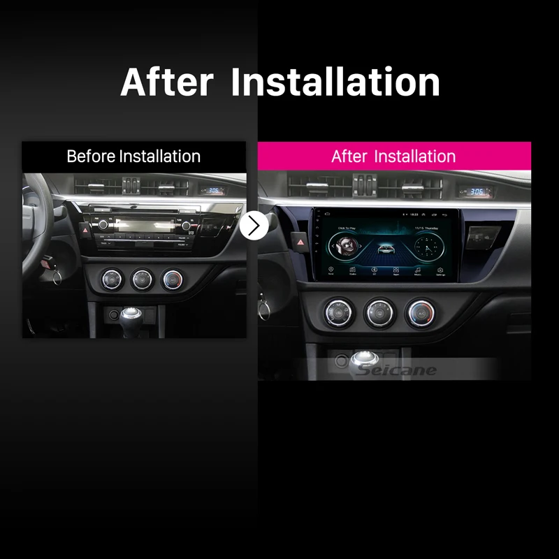 Seicane 10,1 дюймов 2Din Android 8,1 gps Navi Стерео для Toyota Corolla 2013 автомобильный Радио мультимедийный плеер головное устройство Wifi