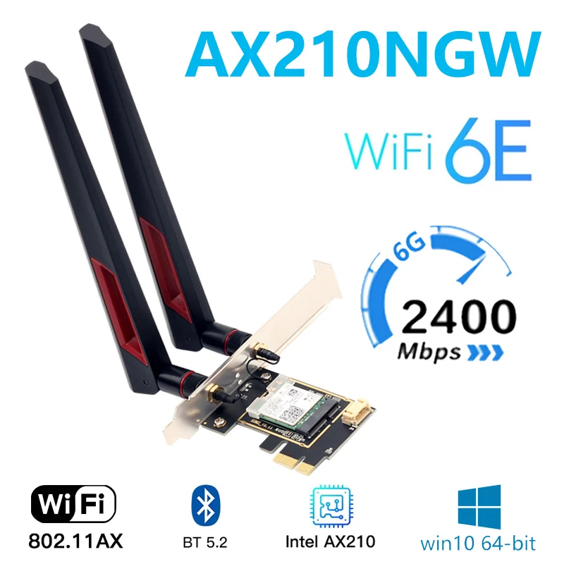 Трехдиапазонная беспроводная Wi Fi карта Intel AX210 AX200 8265AC 6E 802.11AX 5374M сетевая для